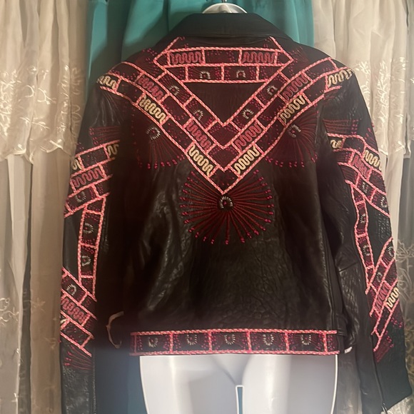 Free People Zandra Rhodes Stardust Biker Jacket - Picture 9 of 11